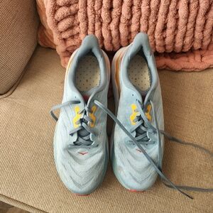 Gray and Yellow Athletic Shoes